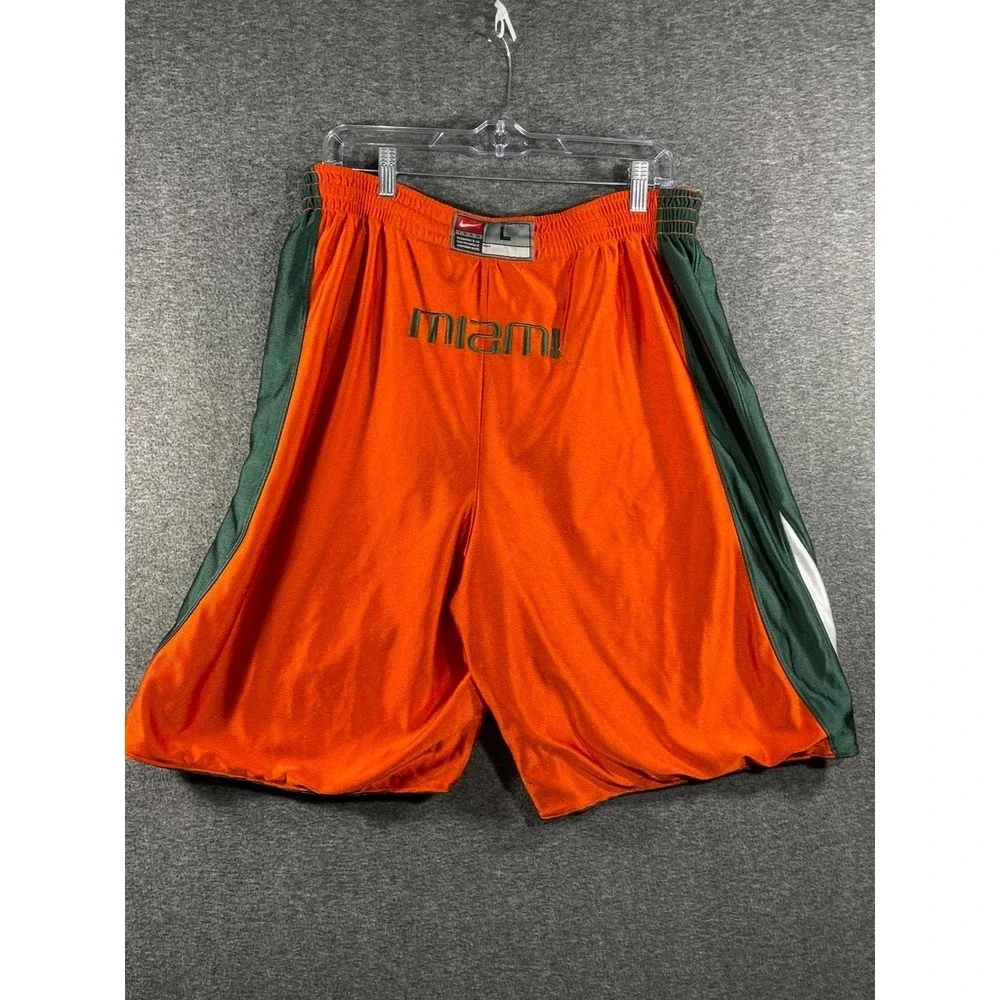 Miami Hurricanes Shorts Mens Large Nike NCAA Basketball Reversible Dazzle Shiny